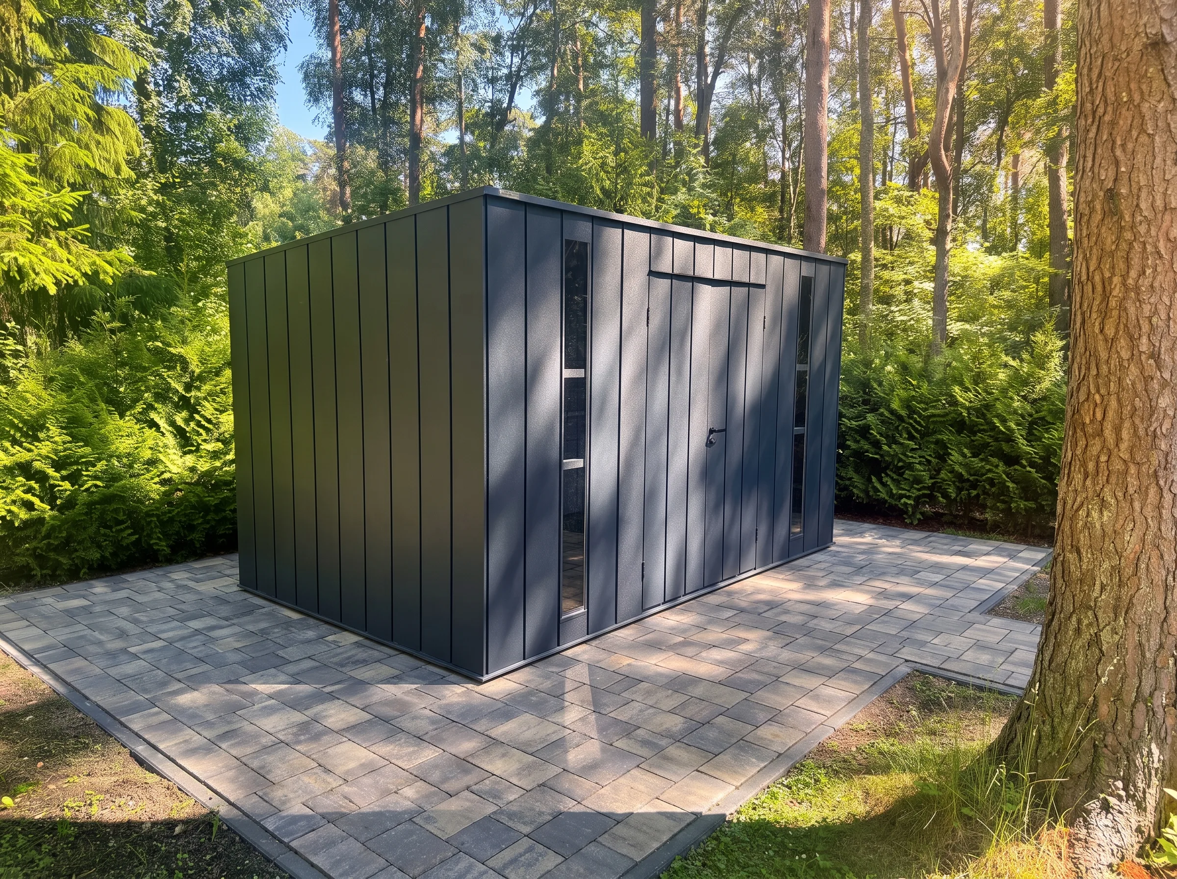 SheldCUBE aiamaja modernses hoovis